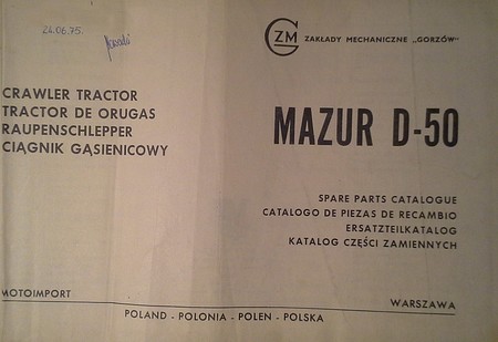 Pierwsza strona z katalogu czci zamiennych