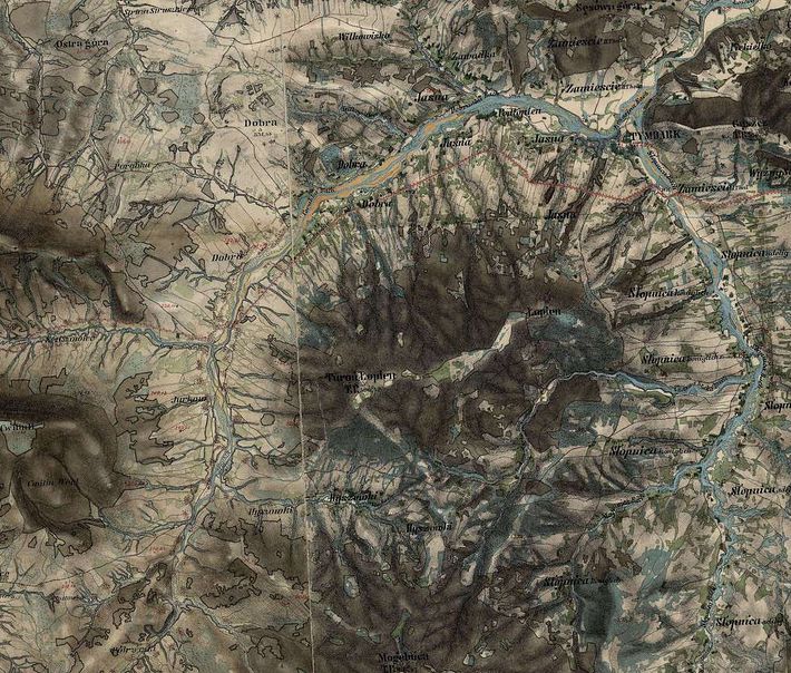 Mapa franciszkańska, Mapa Królestwa Galicji i Bukowiny 1861-1869, Łopień